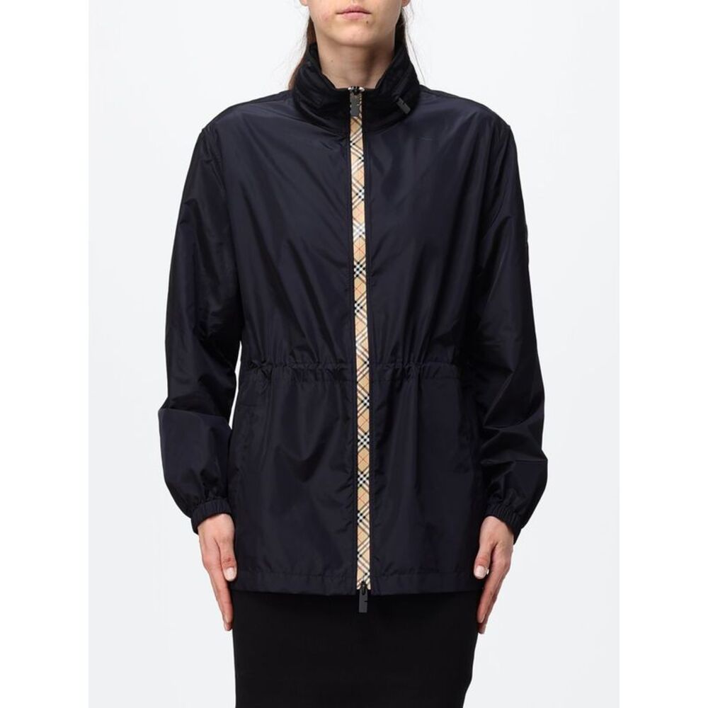Burberry Women Burberry High-Neck Nylon Windbreaker Jacket With Contrast Piping